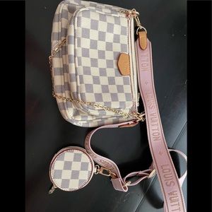 White checkered crossbody